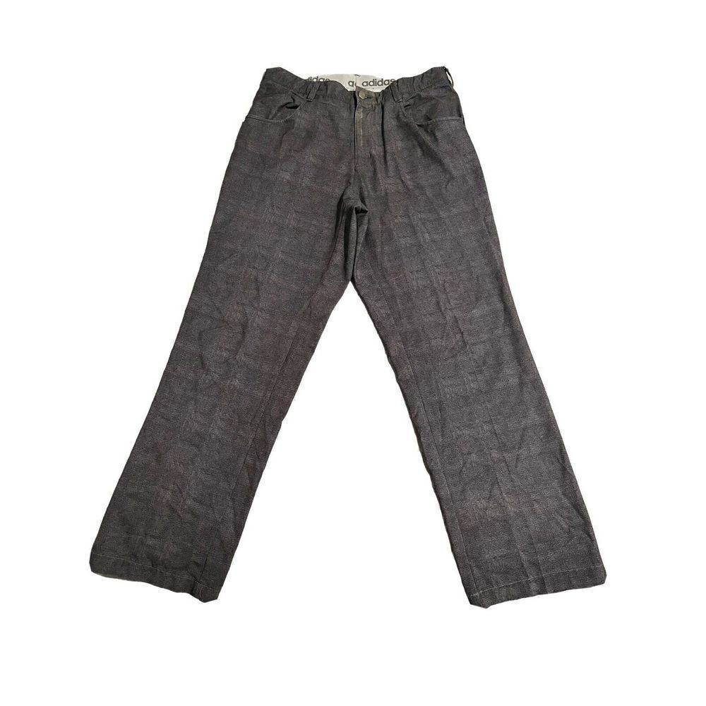 Adidas Mens Gray Performance Golf Pants Black Logo 32x31